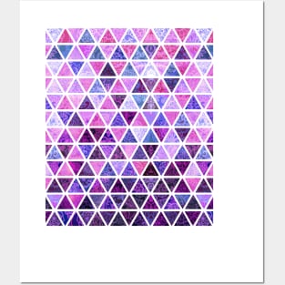 Berry Purples - Triangle Patchwork Pattern Posters and Art